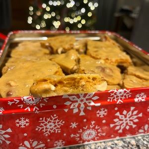 Homemade, buttery pecan brittle.  Made to order. 

Located in Horner, WV.